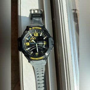 Casio GA-1000 watch black with yellow accents